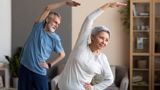 Man en vrouw doen sport oefening.